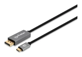 Manhattan / Redukcia / USB-C na DisplayPort 1.4 / 3 m / max. 7680 x 4320 px / čierna, strieborná (354851)
