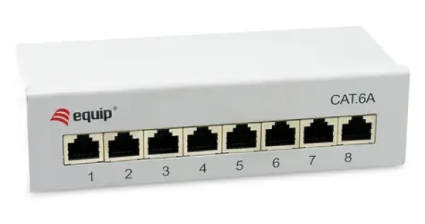 Equip 326521 svetlo šedá / Patch panel / Cat6a / 8 portov / 10 Gbit/s / tienený (326521)