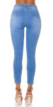 Sexy skinny džínsy s vysokým pásom "perfect blue" roztrhané denimblue 44