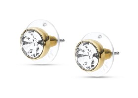Fossil Pozlátené náušnice kôstky s kryštálom JOA00668710