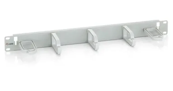 Equip 19" sivá / Vyväzovací panel / 1U / 5x plastová úchytka (327312)