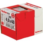 Fischer 657174 skrutka zo zápustnou hlavou 4 mm 40 mm krížová dražka Pozidriv glavanizované zinkom 200 ks; 657174