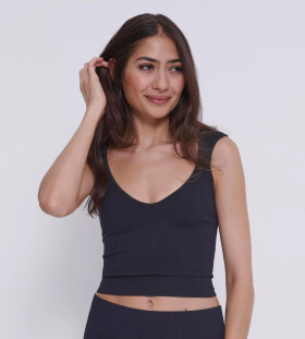 Dámsky top EVER Infused Aloe Crop Top - BLACK - black 0004 - SLOGGI BLACK S