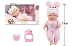 TEDDIES Bábika bábätko s cumlíkom a hrkálkou
