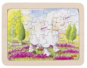 GOKI Drevené puzzle Ovečka