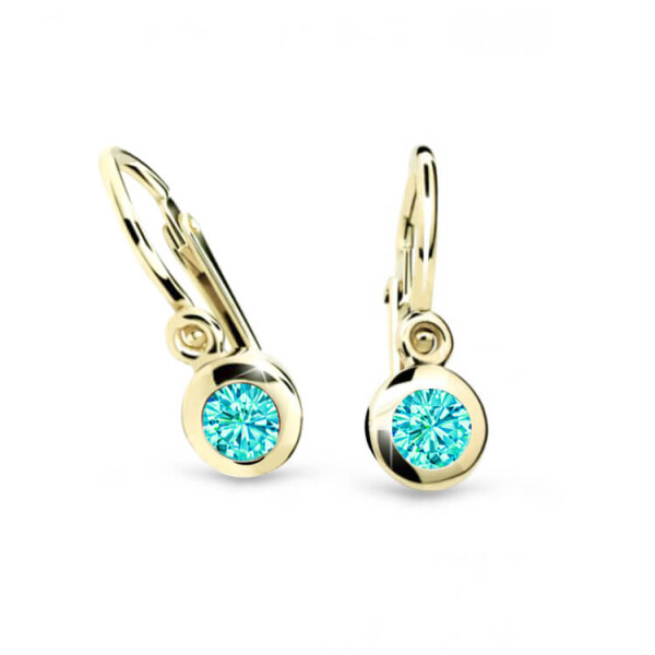 Cutie Jewellery Zlaté detské náušnice C1537-10-X-1 svetlo zelená