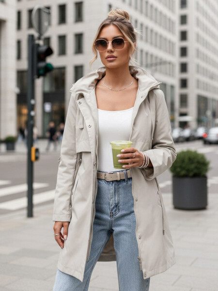 Dámska prechodná bunda parka béžová FashionStreet TY5557 L