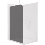 CERANO - Sprchová zástena Walk-in Orbis Top Round Ľ/P - 8 mm - okrúhla vzpera - biela matná, grafitové sklo - 110x200 CER-682531