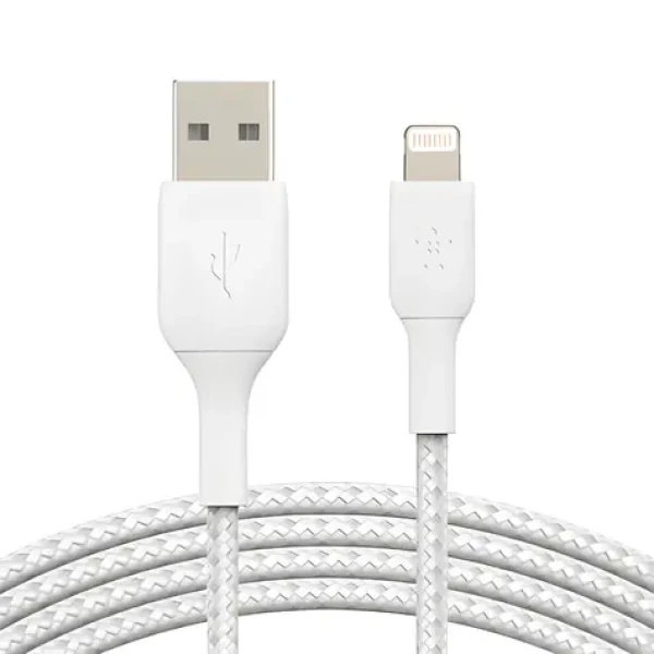 Belkin BOOST CHARGE kábel odolný USB-A na Lightning biela / 3M (CAA002bt3MWH)