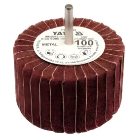 YATO Kotúč lamelový radiálny 80x50 / Brúsny kotúč / Zrnitosť 100 / Priemer stopky 6 mm (YT-83399)