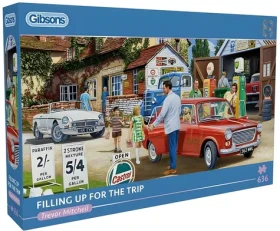 GIBSONS Panoramatické puzzle Tankovanie pred cestou