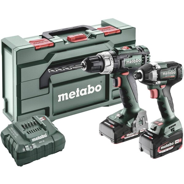 Metabo 685194000 / Aku set / vŕtací skrutkovač BS 18 L + rázový uťahovač SSD 18 LT 200 BL / 1x2Ah amp; 1x4Ah (685194000)