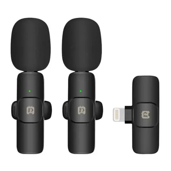 Puluz PU3150B čierna / Klopový mikrofón / bezdrôtový / Lightning / redukcia hluku / dosah 20 m (PU3150B)