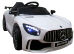 Mamido Elektrické autíčko Mercedes GTR-S biely, mäkké kolesá EVA, pohodlné sedátko s licenciou