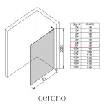 CERANO - Sprchová zástena Walk-in Onyx L-ľavá vzpera - 8 mm - čierna matná, transparentné sklo - 90x200 CER-8050BD791