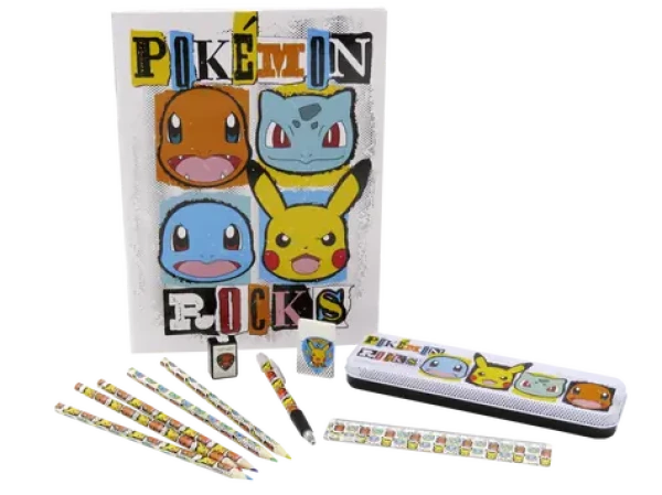 CYP BRAND Školský set Pokémon / Kovový peračník s doplnkami / 11 dielov (GS-616-PKEPM)