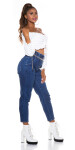 Sexy High Waist Jeans with Elastic Wais denimblue 34