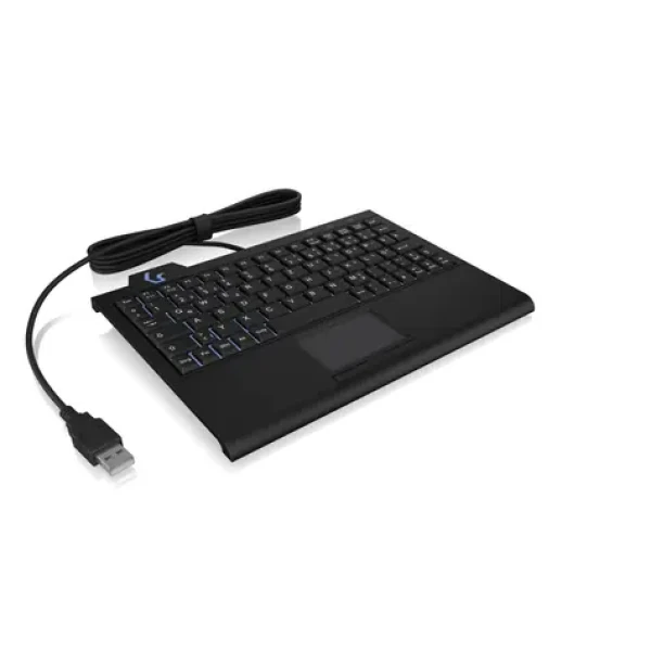 Keysonic KSK-3210ELU (UK) čierna / Klávesnica / Super-Mini / Touchpad / Podsvietenie / USB (61024)