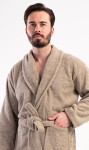 Pánsky župan so šálovým golierom Oskar Beige - Vienetta XL béžová