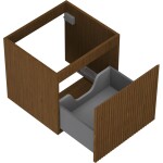 MEXEN/S - Rivel kúpeľňová skrinka pod umývadlo 50, 1 šuplík, reliéf, orech 91A20-05047-1-BF86