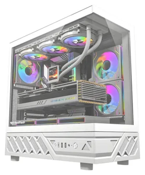 DarkFlash DS950 biela / Počítačová skriňa / ATX / 6x ventilátor 120mm / tvrdené sklo / USB-C 3.2 Gen 2 (DS950 WHT +6F)