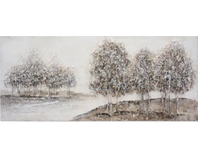 Ručne maľovaný obraz Zimný pokoj v krajine 140x60 cm, olejomaľba%