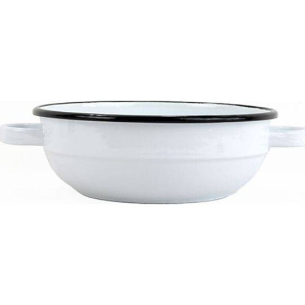 Sklenená smaltovaná misa s uchami, biela, 14 cm, vyrobené pre BELIS/SFINX - Belis - Belis