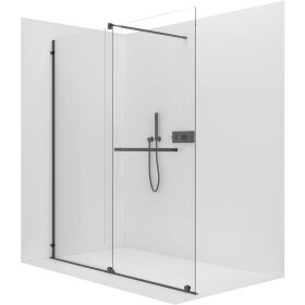 CERANO - Sprchová zástena Walk-in Medin L/P - 8 mm - čierna matná, transparentné sklo - 180x195 - dvojdielna posuvná CER-478027