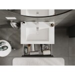 MEXEN/S - Rivel kúpeľňová skrinka 70 cm s umývadlom Otis, 1 šuplík, reliéf, grafit mat/biela mat 91A20-07023-1-BF66-W18M01
