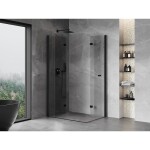 MEXEN/S - Mist-F Duo sprchovací kút skladacie dvere ľavá 110 x 75, transparent, čierna 8A6-110L-075P-70-00