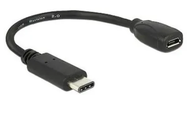 DeLock adapter kábel USB Typ-C™ 2.0 samec gt; USB 2.0 typ Micro-B samica / 15 cm / čierny (65578)
