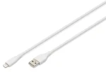 Digitus biela / Nabíjací a dátový kábel / USB-A - Lightning / Silikón / MFI / 2 m (AK-600108-020-W)