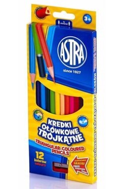 ASTRA Pastelky trojboké 12ks s strúhadlom (26194)