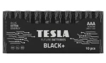 TESLA BLACK+ alkalická batéria AAA 10 ks / LR03 / mikrotužková / fólia (14031010)