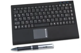 Keysonic ACK-540U+ (US) čierna / Mini klávesnica / Touchpad / USB (12862)