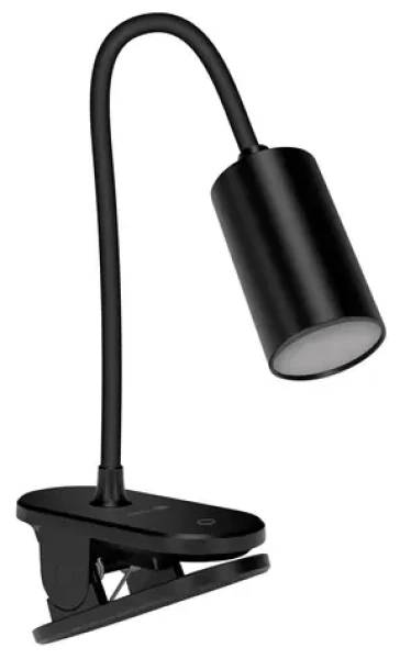 Connect IT CLIP 2 čierna / Stolová LED lampička s klipom / 4W / 180 lm / Aku 1200 mAh (CLI-7060-BK)