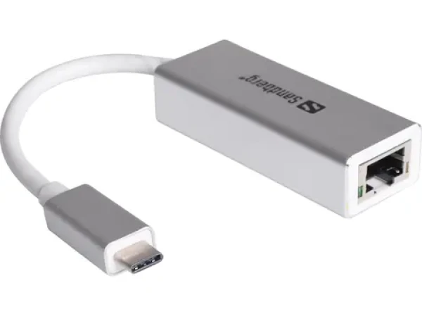 Sandberg USB-C konvertor / pre sieťové pripojenie / RJ45 / strieborný (136-04)