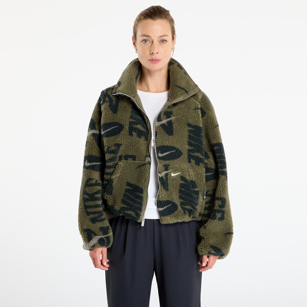 Bunda Nike Sportswear Women's High-Pile Fleece Jacket Medium Olive/ Medium Olive/ Sail XL
