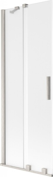 MEXEN/S - Velár dvojkrídlová posuvná vaňová zástena 75 x 150, dekor, nikel kartáčovaný 896-075-000-31-97