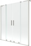 MEXEN/S - Velar L Duo dvojkrídlová posuvná vaňová zástena 160 x 150, transparent, nikel kartáčovaný 896-160-003-02-97