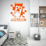Veselá Stena Samolepka Minecraft hra Farba: zelená, Veľkosť: 60 x 71 cm