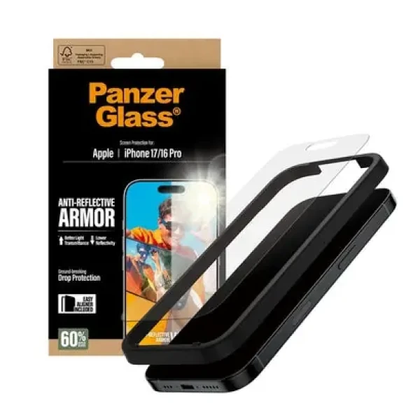 PanzerGlass Armor Anti-Reflective EasyAligner pre Apple iPhone 17/16 Pro (GS-FOL-PNGL-0174)