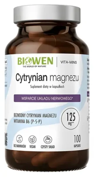Biowen Magnesium Citrate / Výživový doplnok / 100 kapsúl
