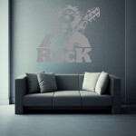 Veselá Stena Samolepka Angus Young AC/DC Farba: ružová, Veľkosť: 80 x 74 cm