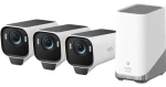 Anker Eufy S3 Pre biela / Vonkajšia IP kamera so solárnym nabíjaním / 3x kamera + jednotka HomeBase 3 / 4K (T88933W1)