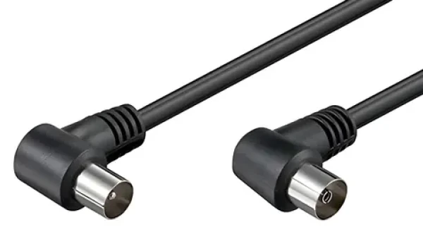 OEM Anténny kábel IEC169-2 čierna / Anténny kábel / MF lomený 90 ° / 75 Ohm / 2,5 m (11.92.4492)