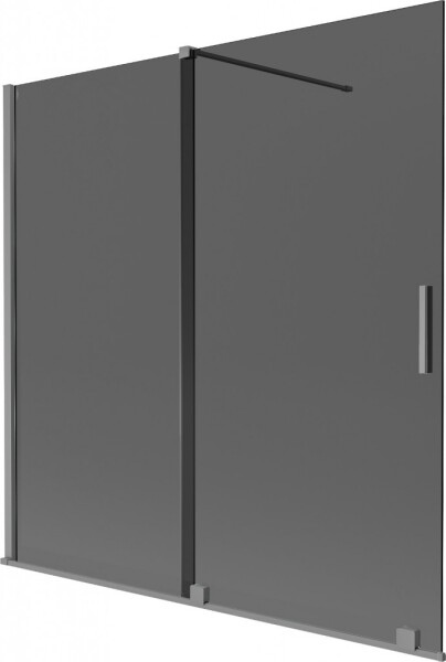 MEXEN/S - Velár dvojkrídlová posuvná vaňová zástena 160 x 150, grafit, grafit metal 896-160-000-41-95