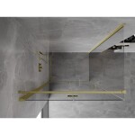 MEXEN/S - Mist-F sprchovací kút skladacie dvere ľavá 75 x 70, transparent, zlato kartáčovaná 8A6T-075-070-55-00-L