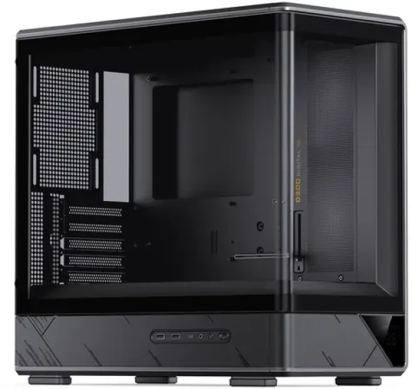 Jonsbo D200 čierna / Počítačová skriňa / Midi-Tower / mATX / Temperované sklo / Mini teplotný displej (D200 BLACK)