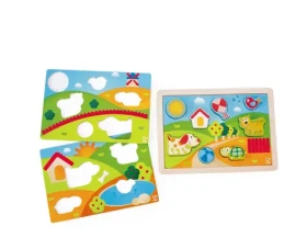 Hape Puzzle - Slnečné údolie 3v1